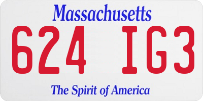 MA license plate 624IG3