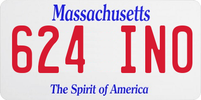 MA license plate 624IN0