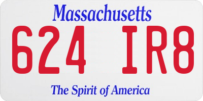 MA license plate 624IR8