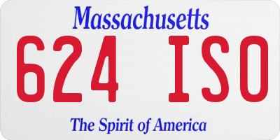 MA license plate 624IS0