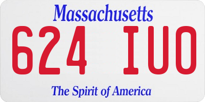MA license plate 624IU0