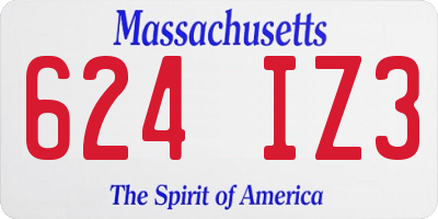 MA license plate 624IZ3