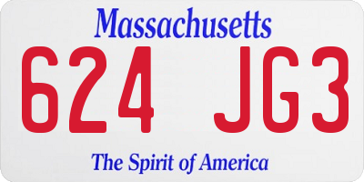 MA license plate 624JG3