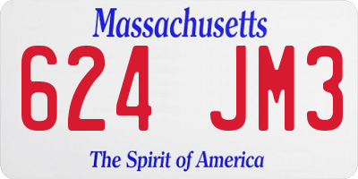 MA license plate 624JM3