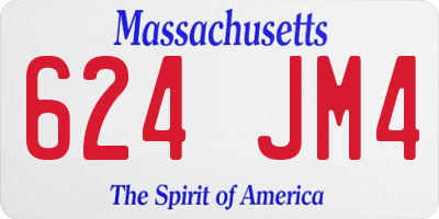 MA license plate 624JM4