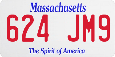 MA license plate 624JM9