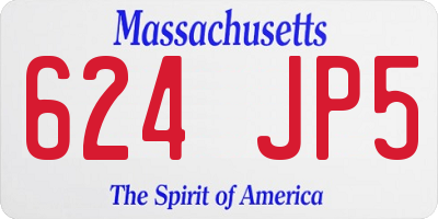 MA license plate 624JP5