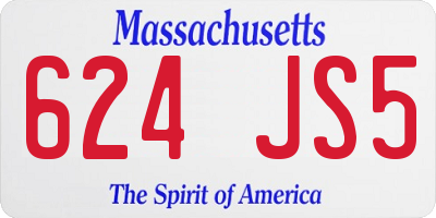 MA license plate 624JS5