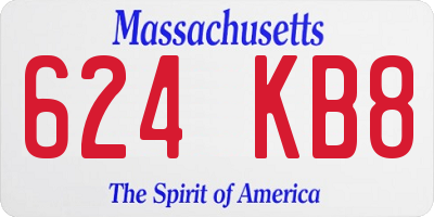 MA license plate 624KB8