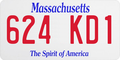 MA license plate 624KD1