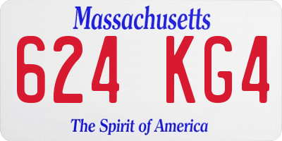MA license plate 624KG4