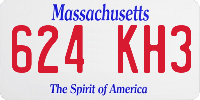 MA license plate 624KH3