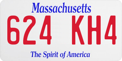 MA license plate 624KH4