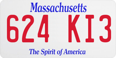 MA license plate 624KI3