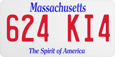 MA license plate 624KI4
