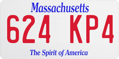 MA license plate 624KP4