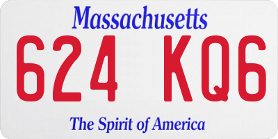 MA license plate 624KQ6