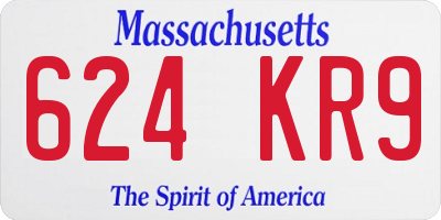 MA license plate 624KR9