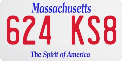 MA license plate 624KS8