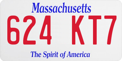 MA license plate 624KT7