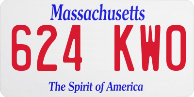 MA license plate 624KW0