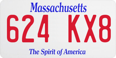 MA license plate 624KX8