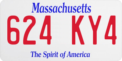 MA license plate 624KY4