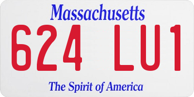 MA license plate 624LU1