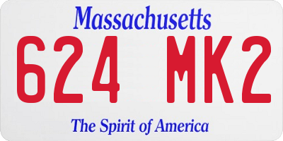 MA license plate 624MK2