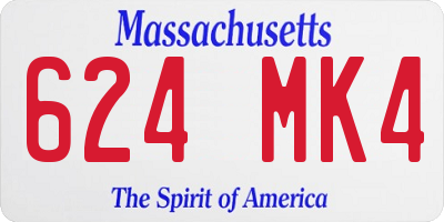 MA license plate 624MK4