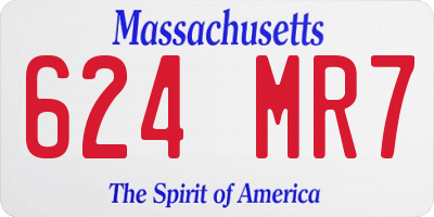 MA license plate 624MR7