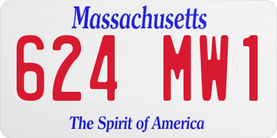 MA license plate 624MW1