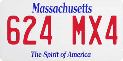 MA license plate 624MX4