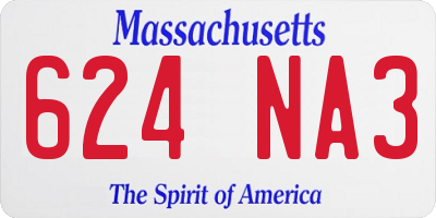 MA license plate 624NA3