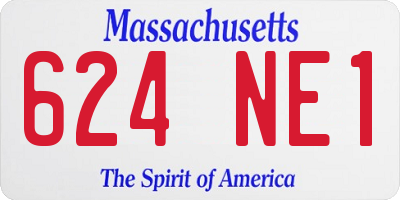 MA license plate 624NE1
