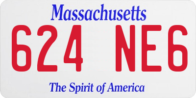 MA license plate 624NE6