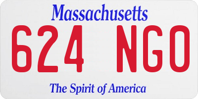 MA license plate 624NG0