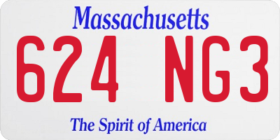 MA license plate 624NG3