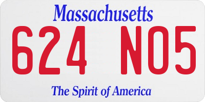 MA license plate 624NO5