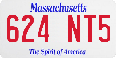 MA license plate 624NT5