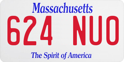 MA license plate 624NU0