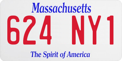 MA license plate 624NY1