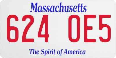 MA license plate 624OE5