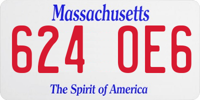 MA license plate 624OE6