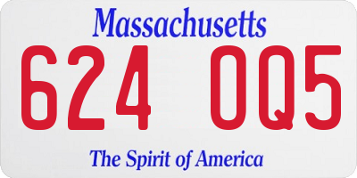 MA license plate 624OQ5