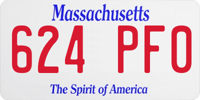 MA license plate 624PF0