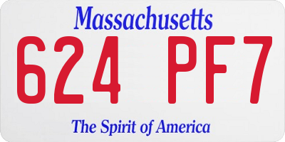 MA license plate 624PF7