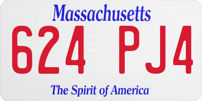 MA license plate 624PJ4