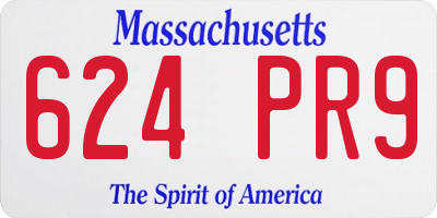 MA license plate 624PR9