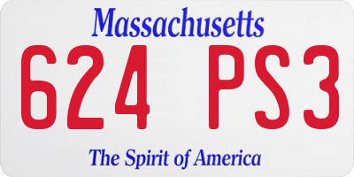 MA license plate 624PS3